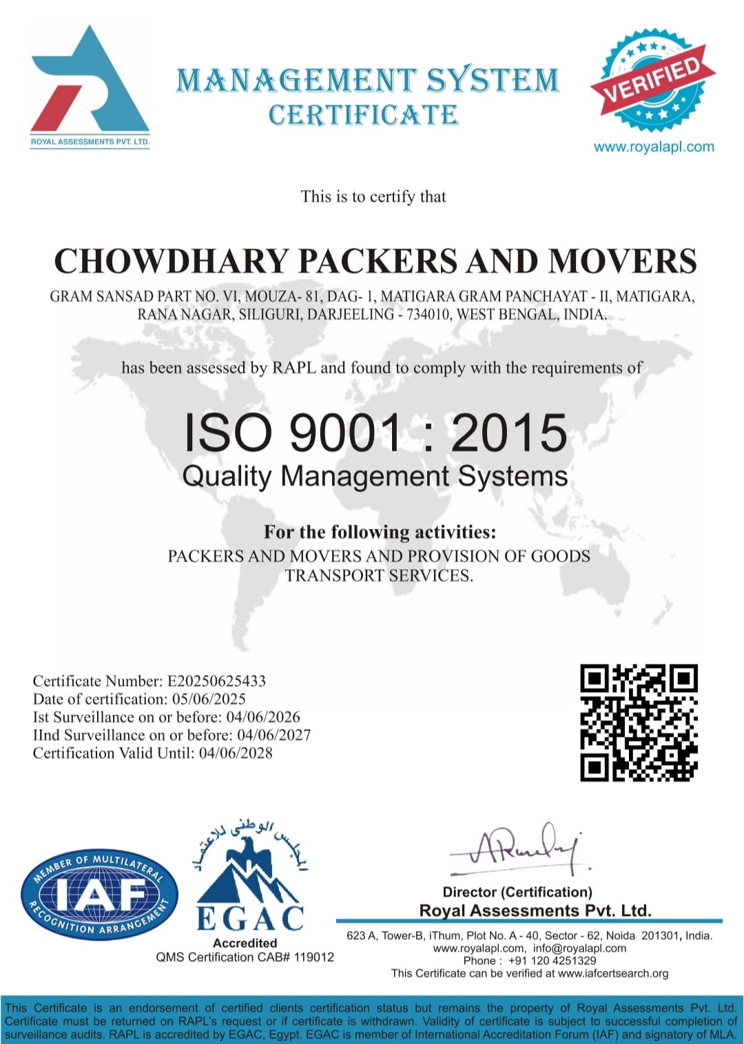 Management Sysytem Certifications